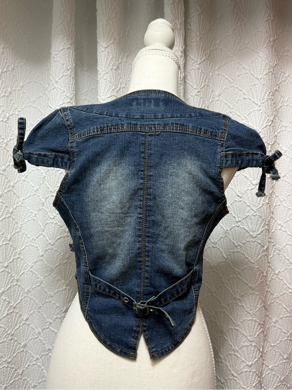 Denim Crop Bolero Top - Blue - Picture 3 of 4